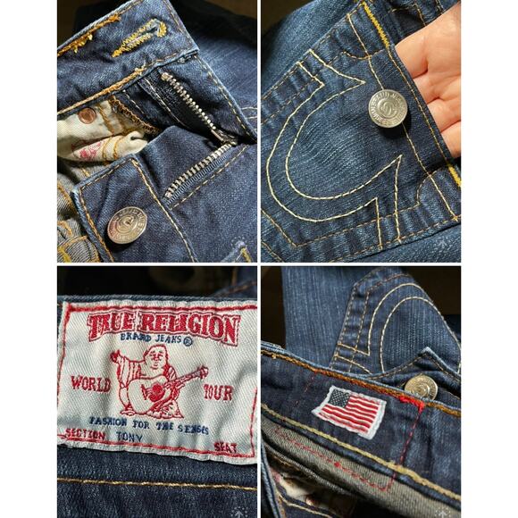 y2k grunge streetwear rodeo western cowgirl True Religion tony bootcut jeans 28 - Picture 10 of 12